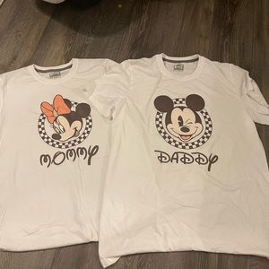 Mommy and daddy Disney Mickey and Minnie shirts
